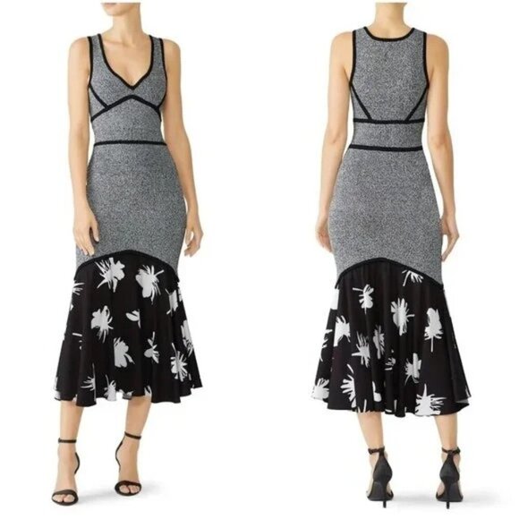 Prabal Gurung Collective Contrast Hem Midi Dress $340 - Picture 1 of 14